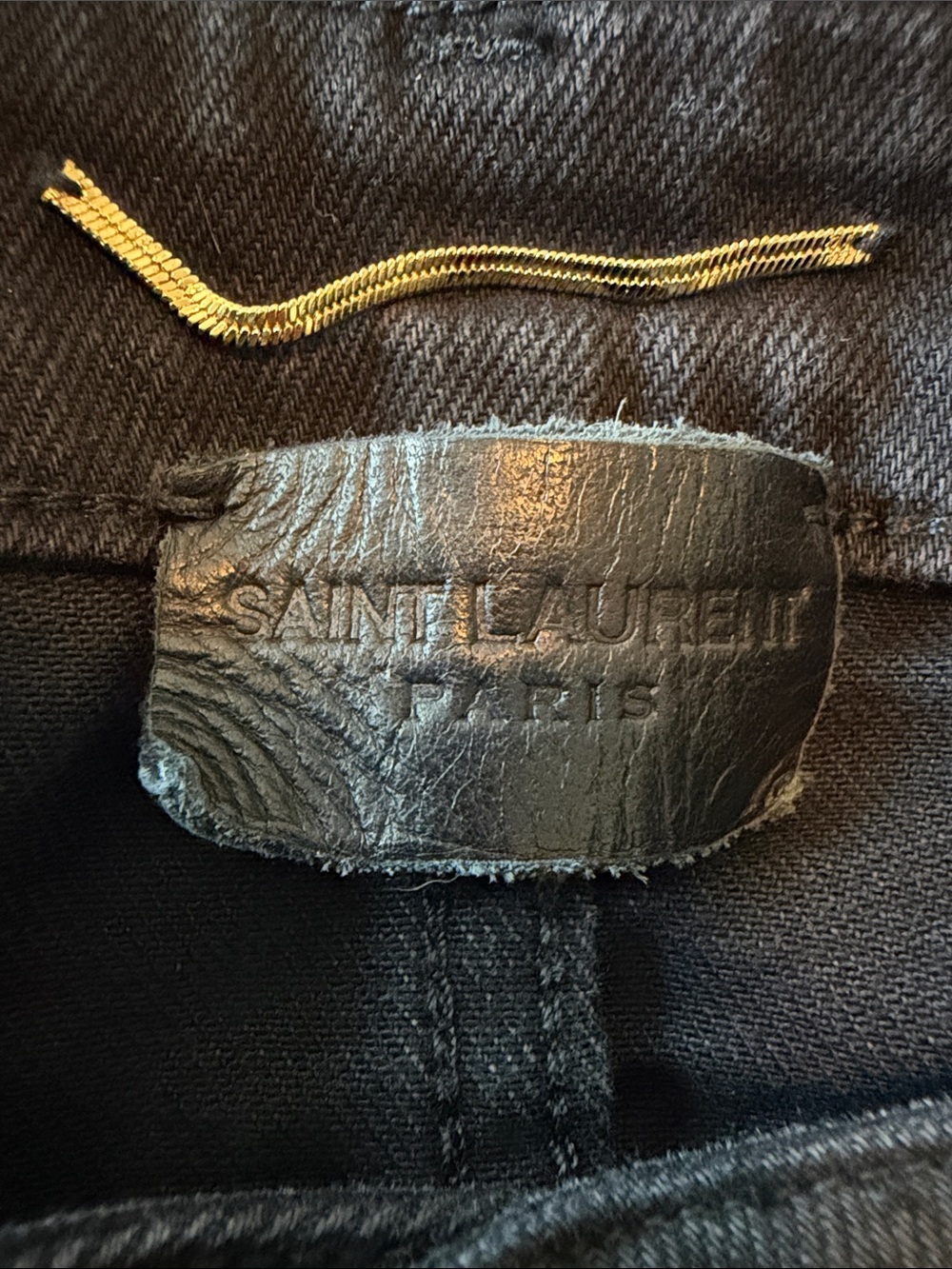Saint Laurent Slim Women’s Black Jeans with Gold Hardware
